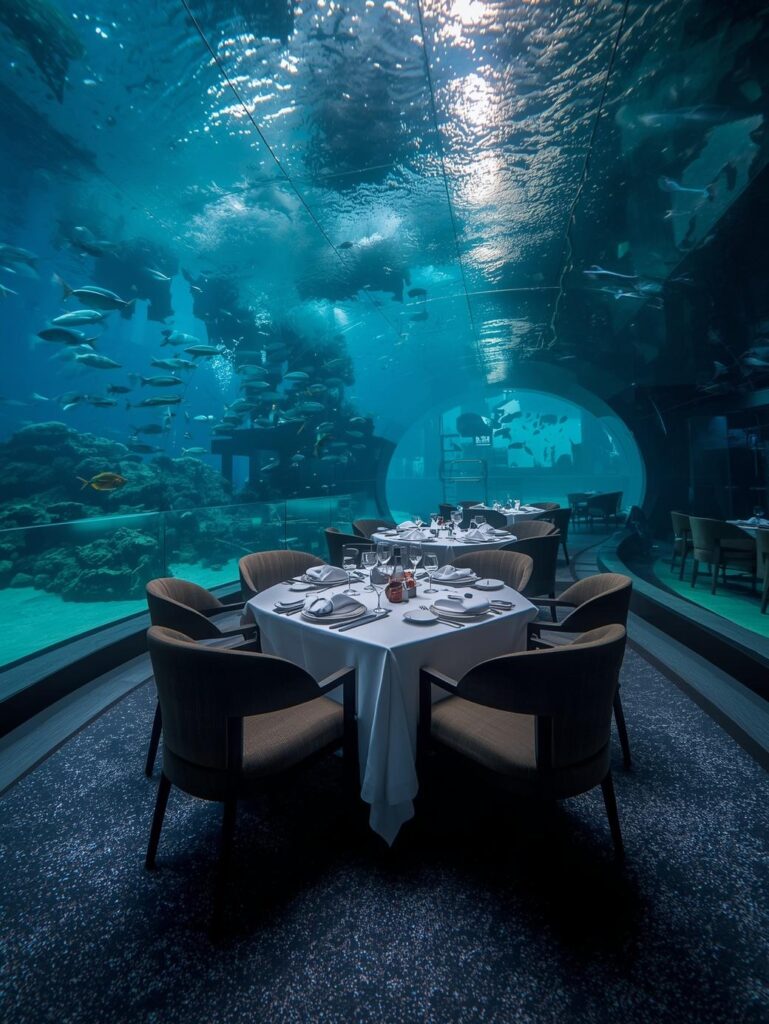 anantara kihavah stands out for its unique experiences, including an underwater restaurant and observatory