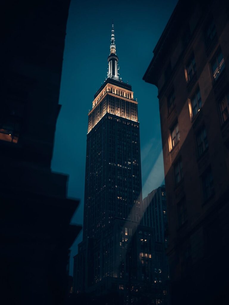 create an image of central park tower at dusk